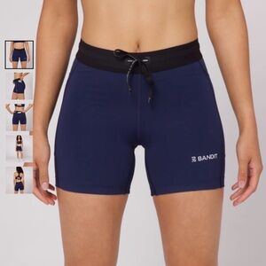 Bandit running womens stamina 5” compression shorts navy